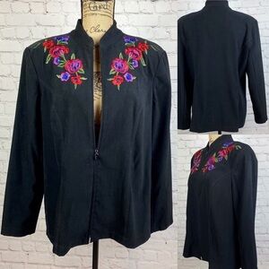 Elementz Vegan Suede Embroidered Jacket